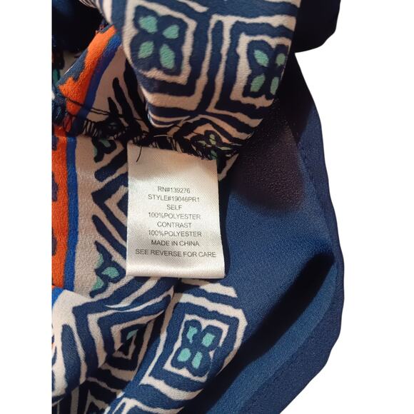 DANIEL RAINN Boho Peasant Top Blouse Flowy Small Colorful Travel Career V-Neck - Picture 6 of 9